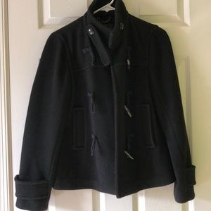 Black wool pea coat